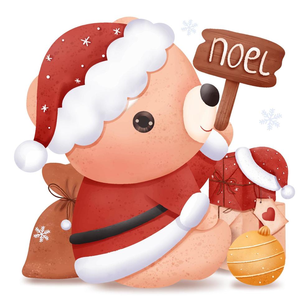 carino Natale bambino orso illustrazione vettore