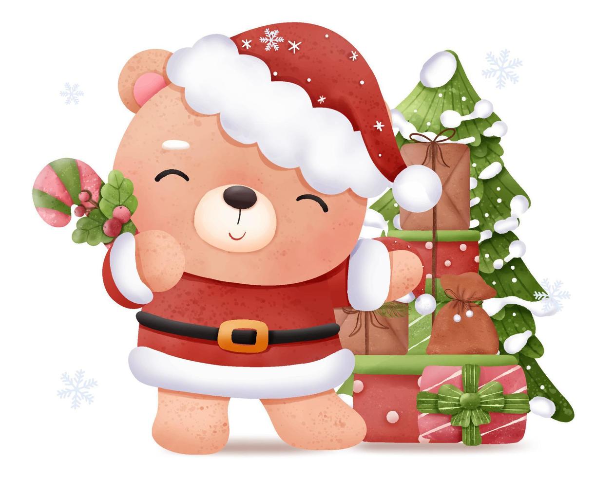 carino Natale bambino orso illustrazione vettore