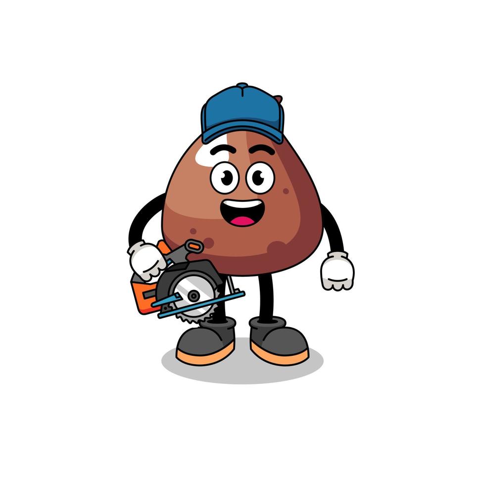 cartone animato illustrazione di choco patata fritta come un' falegname vettore