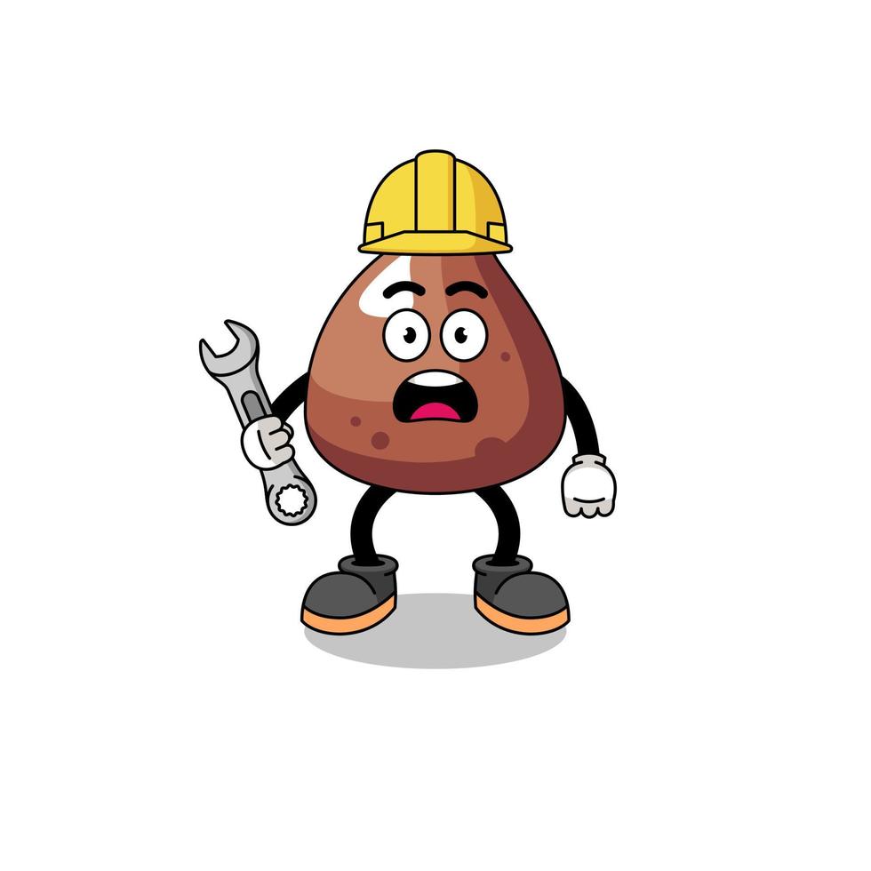 personaggio illustrazione di choco patata fritta con 404 errore vettore