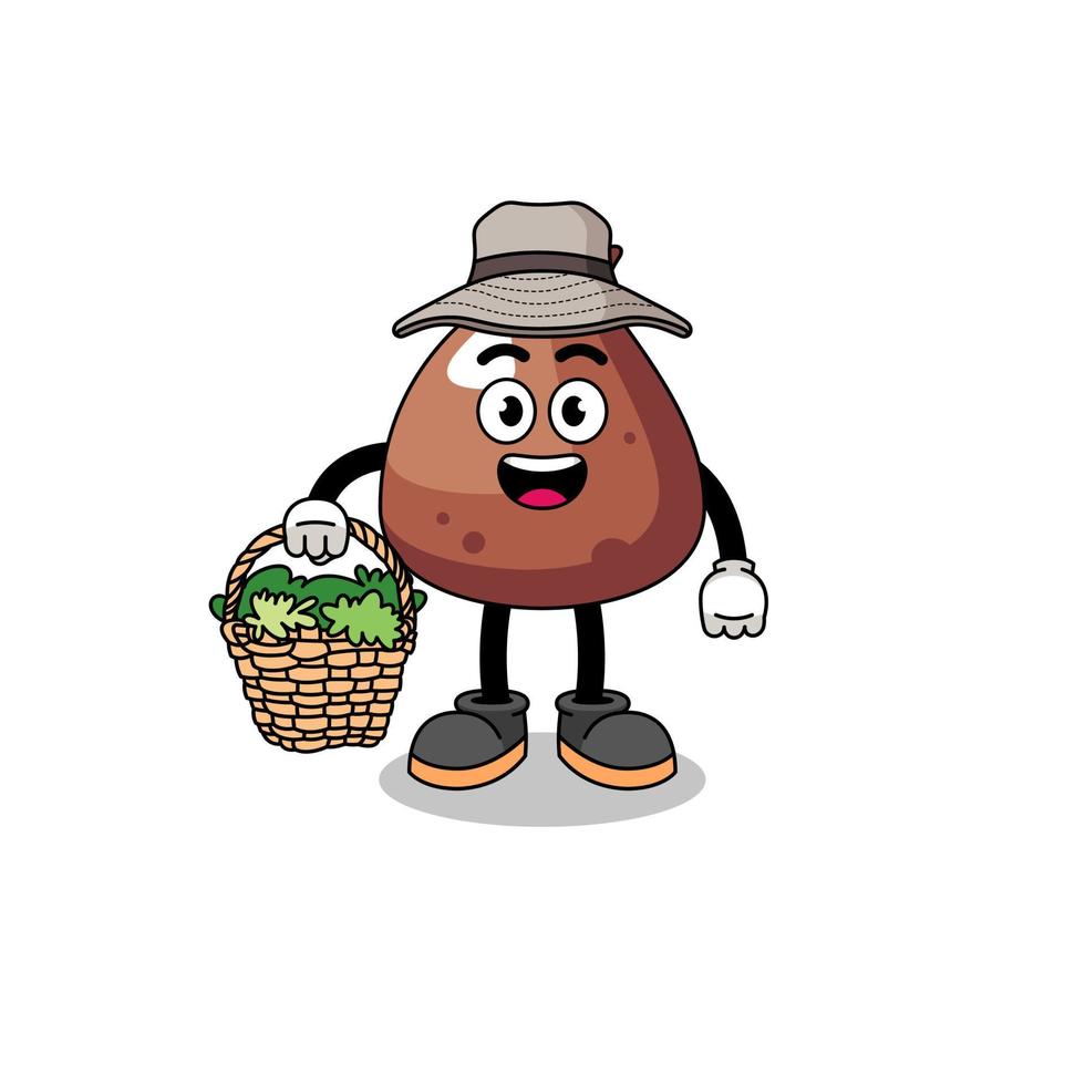 personaggio illustrazione di choco patata fritta come un' erborista vettore