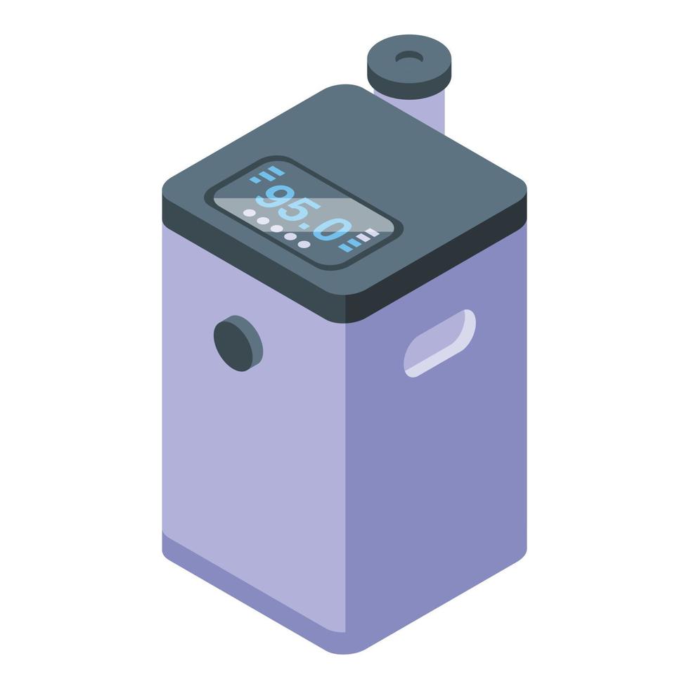 ossigeno concentratore dispositivo icona isometrico vettore. serbatoio attrezzatura vettore