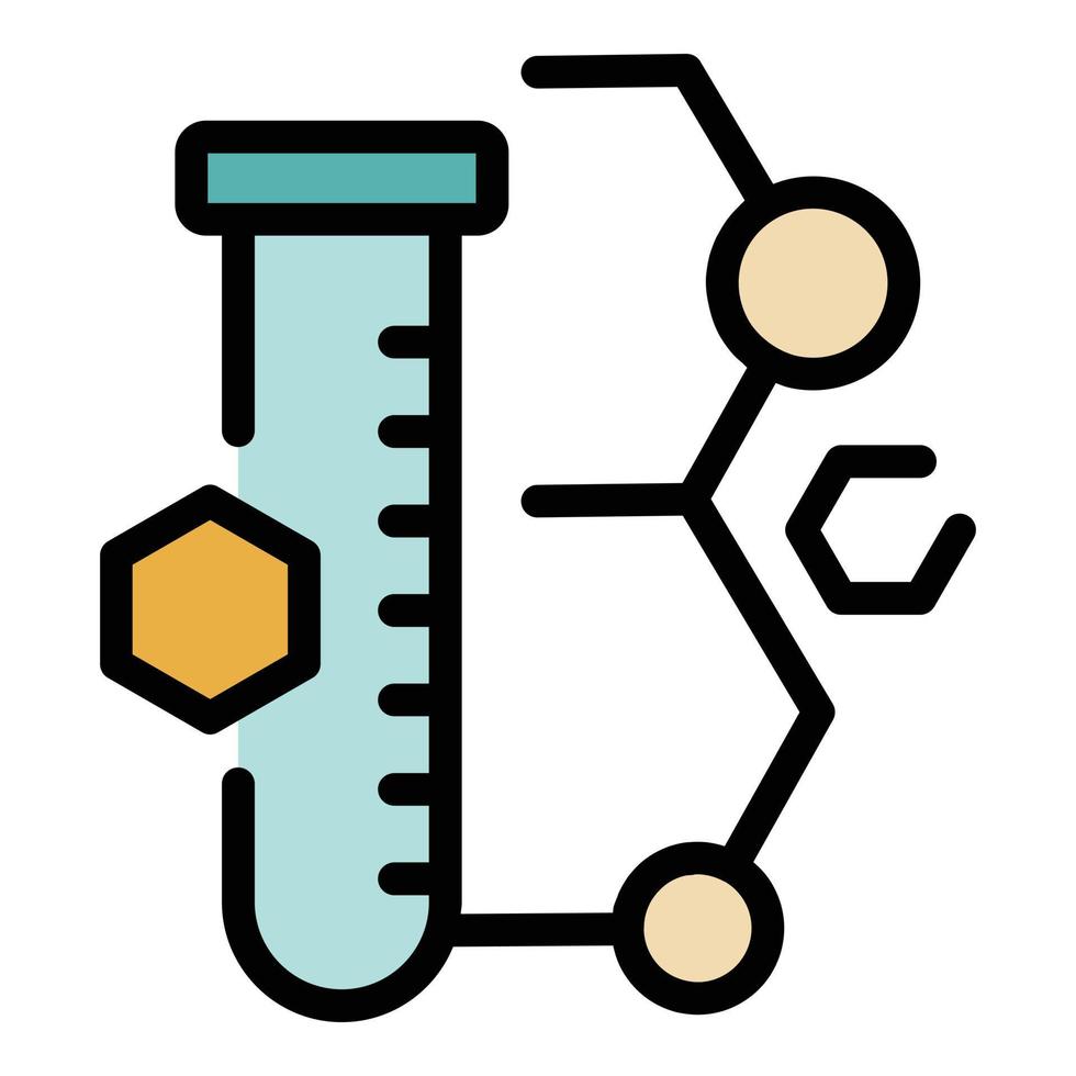 tubo e molecole icona colore schema vettore