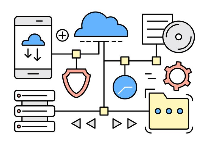 Elementi di vettore di cloud computing lineare