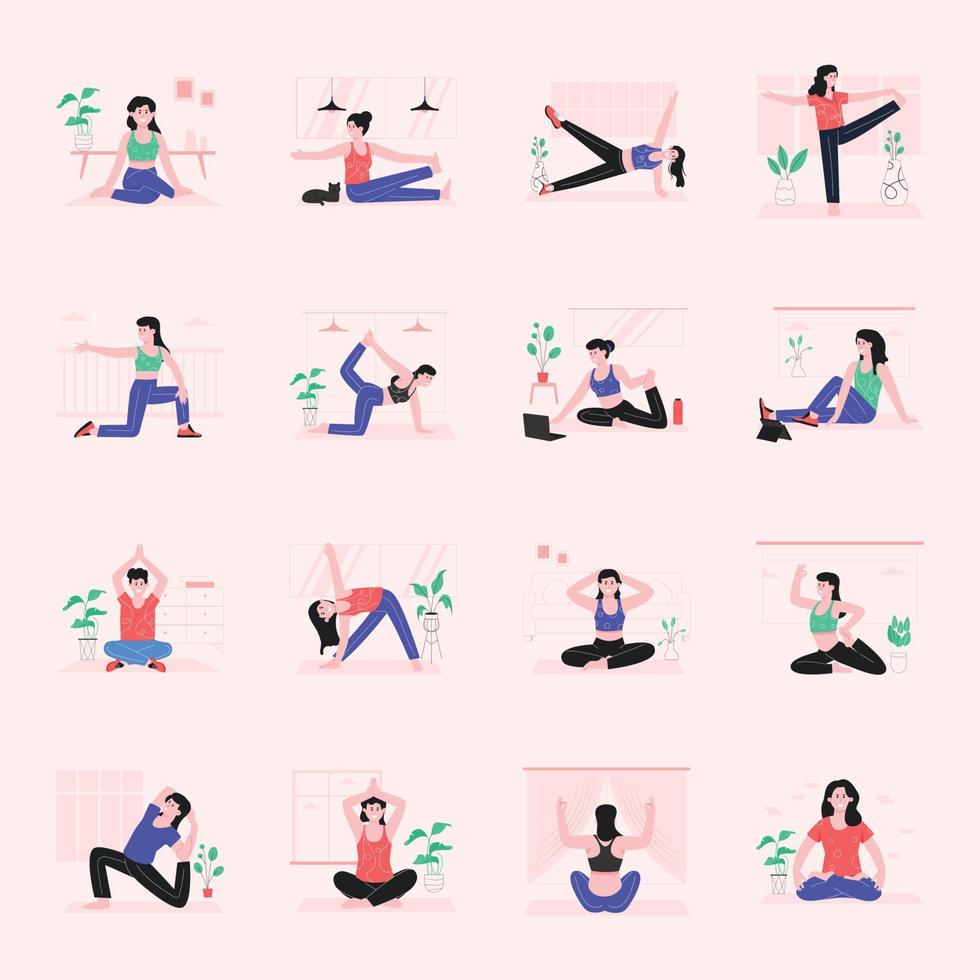 un' piatto illustrazione di meditazione vettore