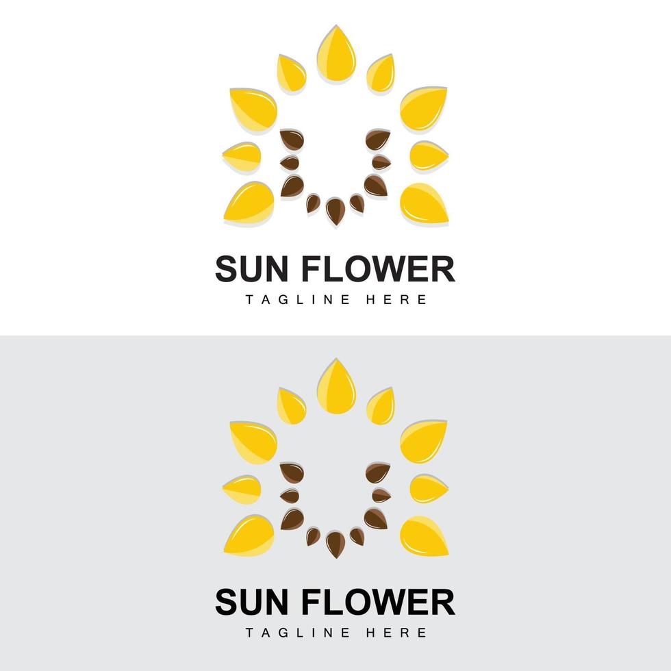 girasole logo disegno, ornamentale pianta giardino pianta icona vettore, azienda Prodotto marca vettore