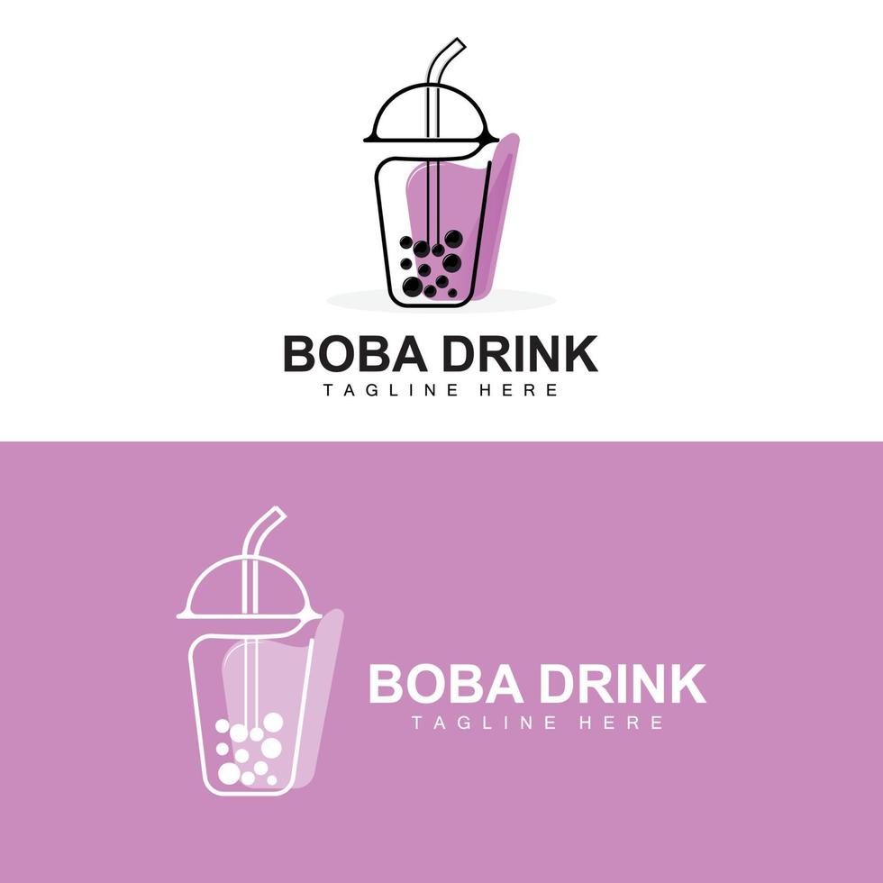 boba bevanda logo disegno, moderno gelatina bevanda bolla vettore, boba bevanda marca bicchiere illustrazione. design adatto per caffè, bevanda Marche vettore