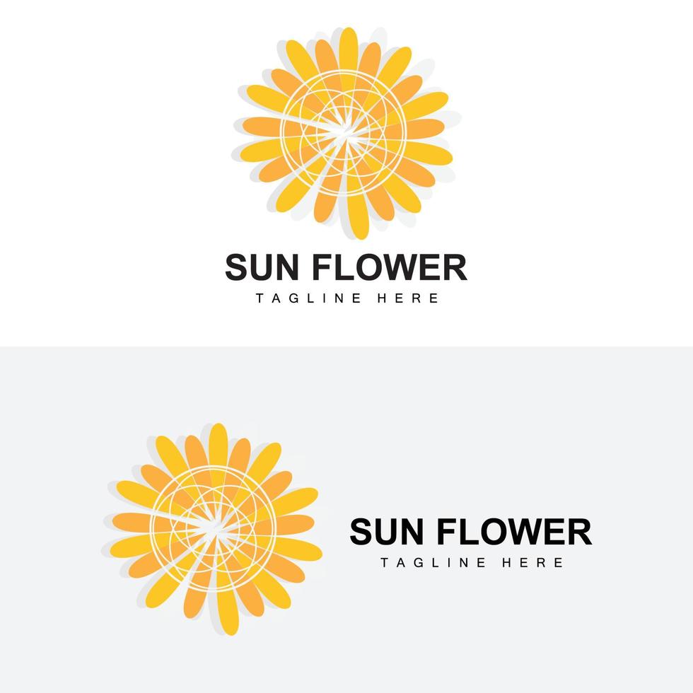 girasole logo disegno, ornamentale pianta giardino pianta icona vettore, azienda Prodotto marca vettore