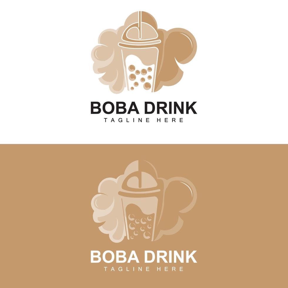 boba bevanda logo disegno, moderno gelatina bevanda bolla vettore, boba bevanda marca bicchiere illustrazione. design adatto per caffè, bevanda Marche vettore