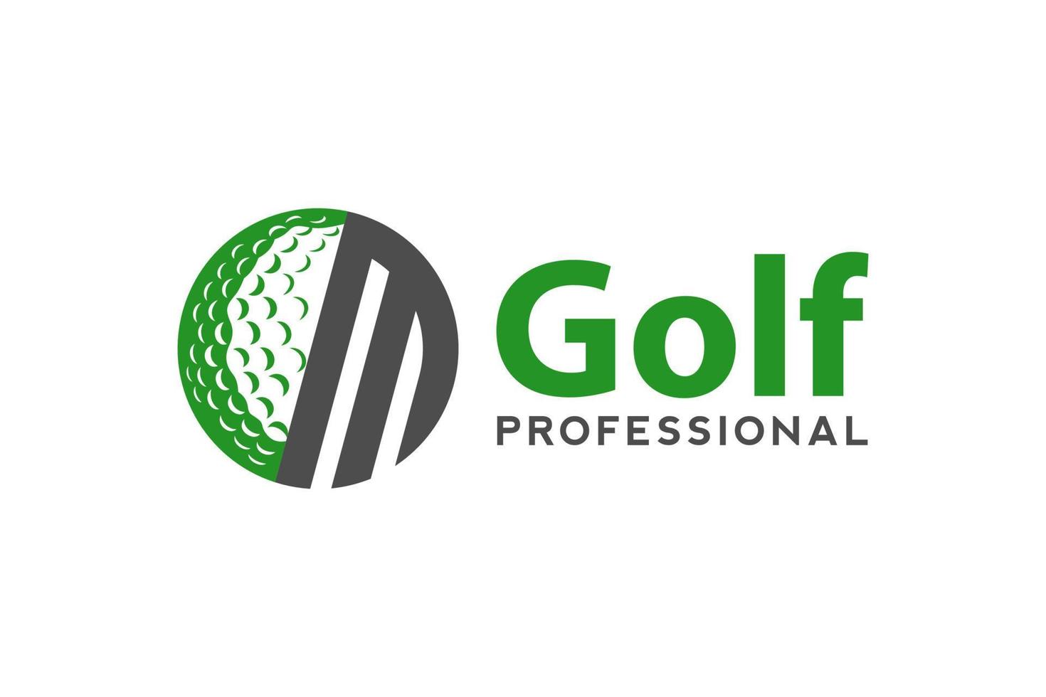 lettera m per golf logo design vettore modello, vettore etichetta di golf, logo di golf campionato, illustrazione, creativo icona, design concetto
