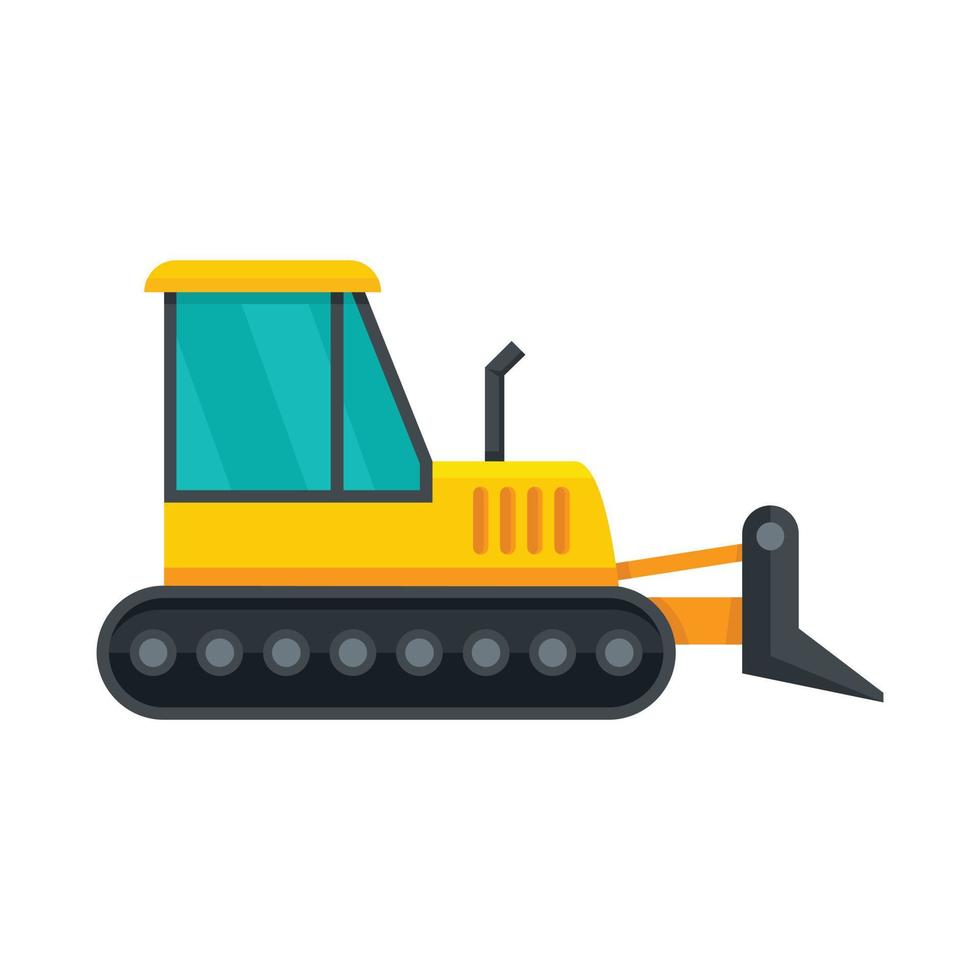 lavoro bulldozer icona piatto isolato vettore