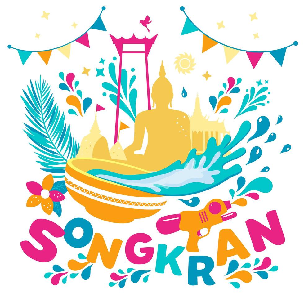 sfondo del festival di songkran vettore