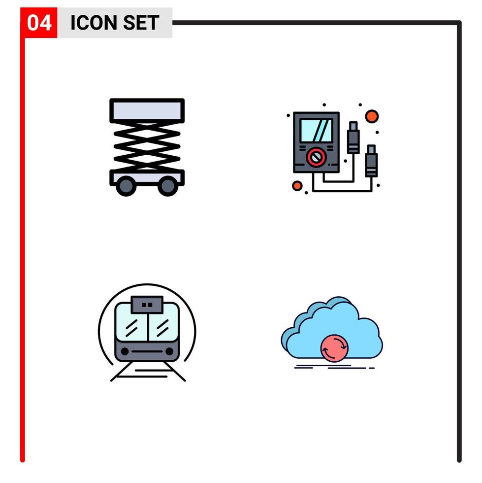 azione vettore icona imballare di 4 linea segni e simboli per costruzione trasporto struttura metro pubblico modificabile vettore design elementi
