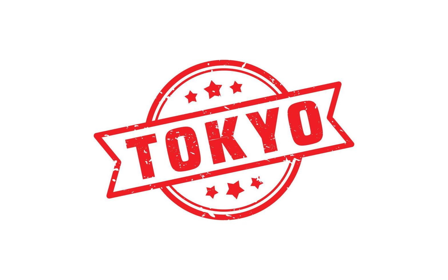 tokyo Giappone gomma da cancellare francobollo con grunge stile su bianca sfondo vettore