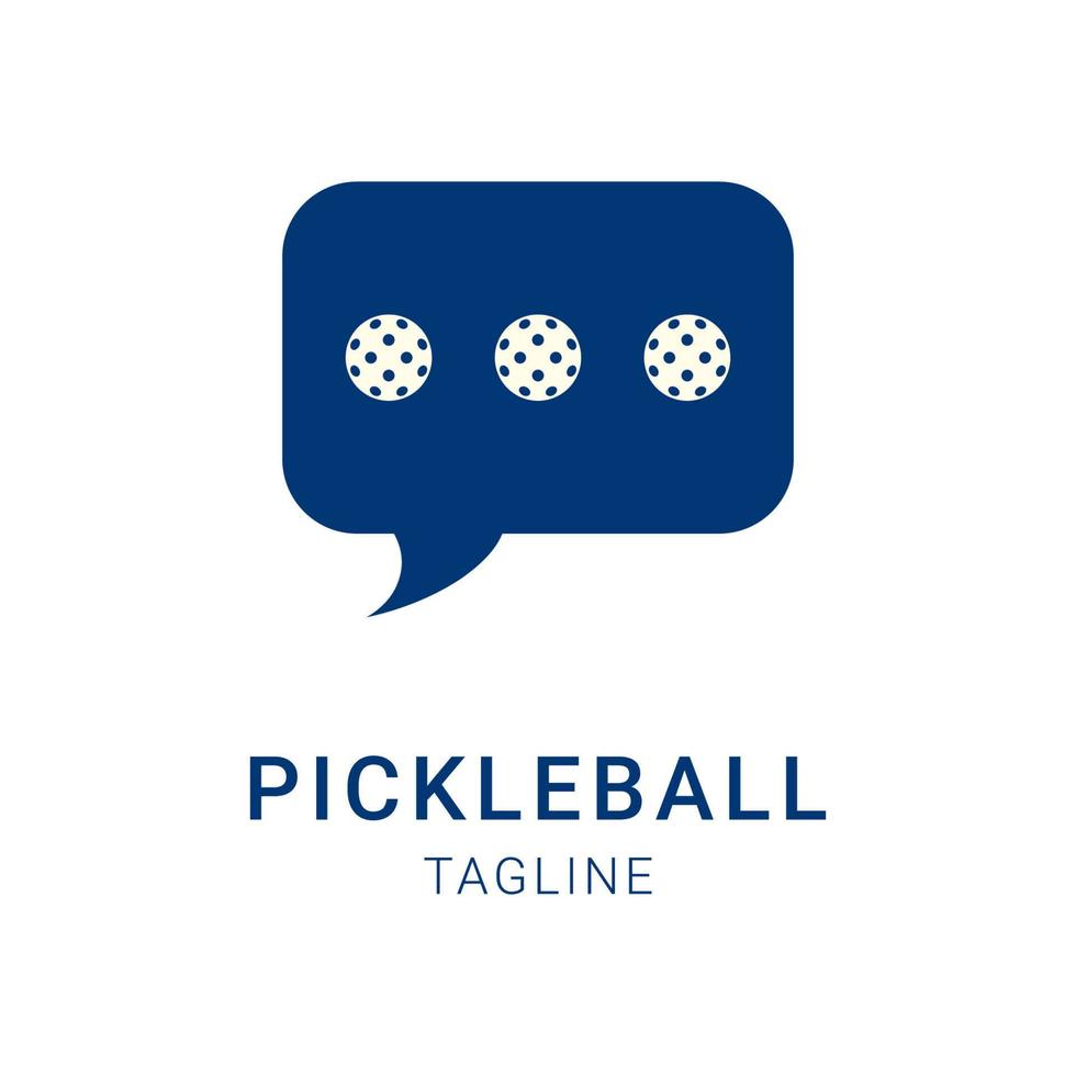 Chiacchierare pickleball logo design. pickleball parlare Forum icona concetto. isolato vettore illustrazione su bianca sfondo.