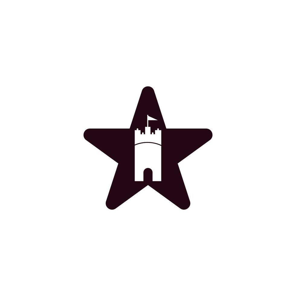 castello stella forma vettore logo design. castello Torre logo modello vettore.