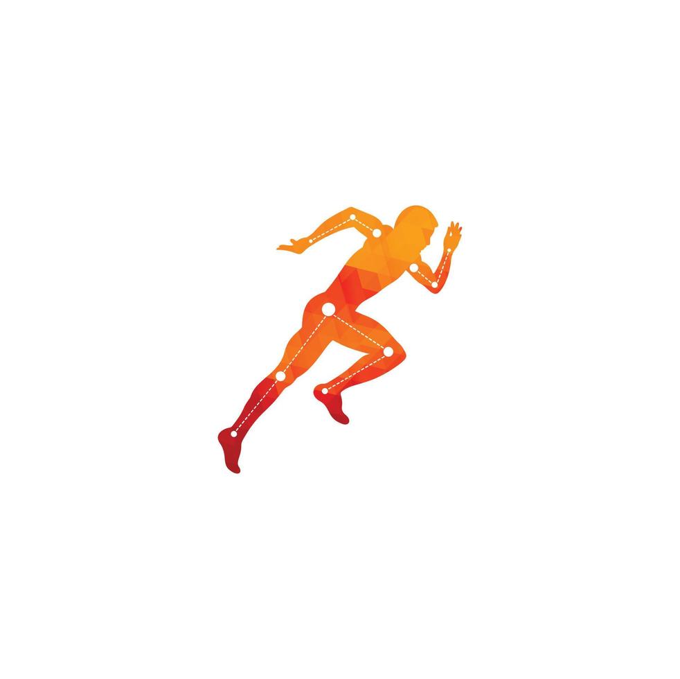 fisioterapia trattamento design modello vettore con persone correre. colorato vettore Salute. fisioterapia clinica logo. fisioterapia logo