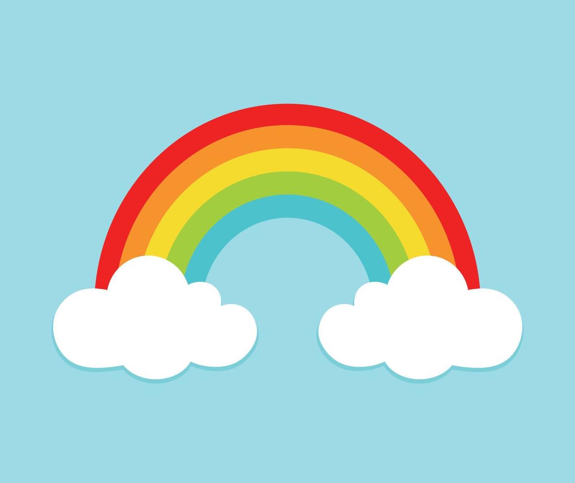 arcobaleno con nuvole animato icona vettore illustrazione