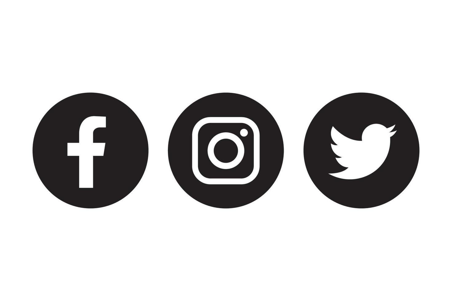 Facebook, instagram e cinguettio icona vettore