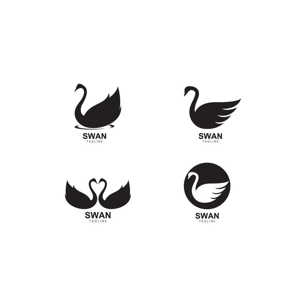 cigno logo modello vettore illustrazione