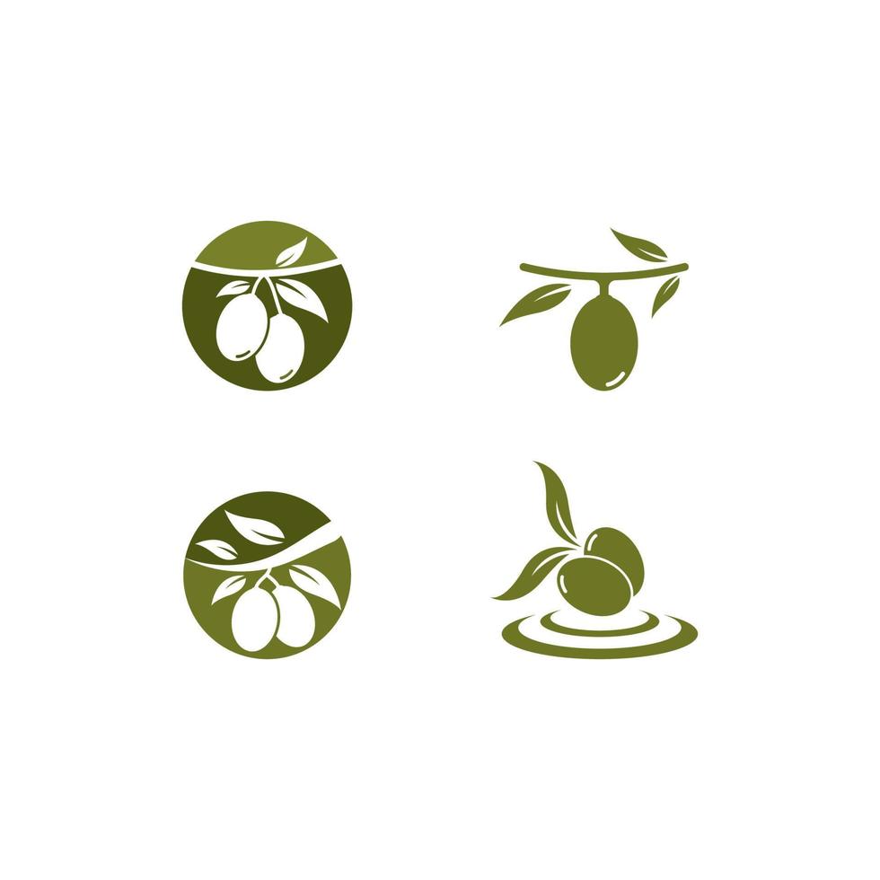 impostato di oliva logo vettore illustrazione