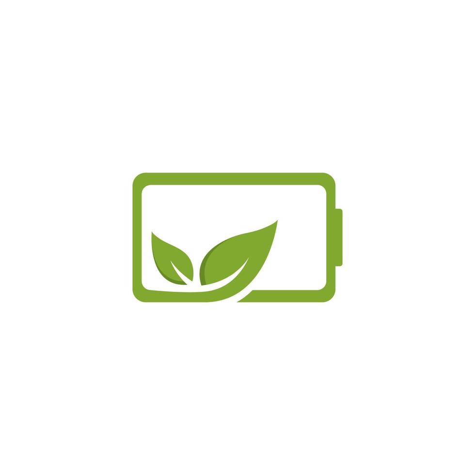 eco verde batteria logo vettore icona illustrazione