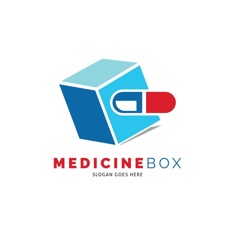 medicina scatola icona vettore logo modello illustrazione design