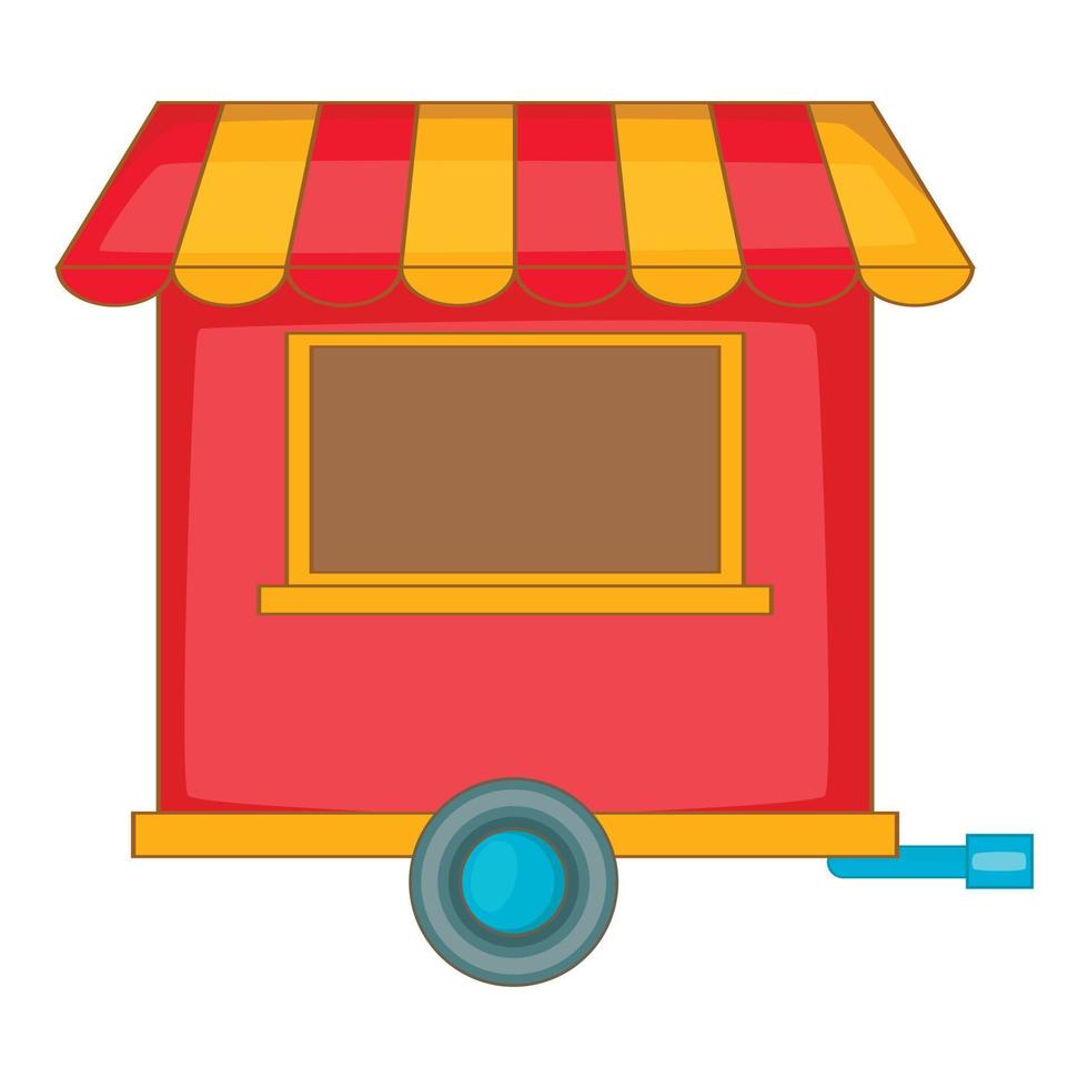 strada cibo trailer icona, cartone animato stile vettore