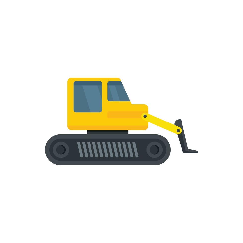 macchina bulldozer icona piatto isolato vettore
