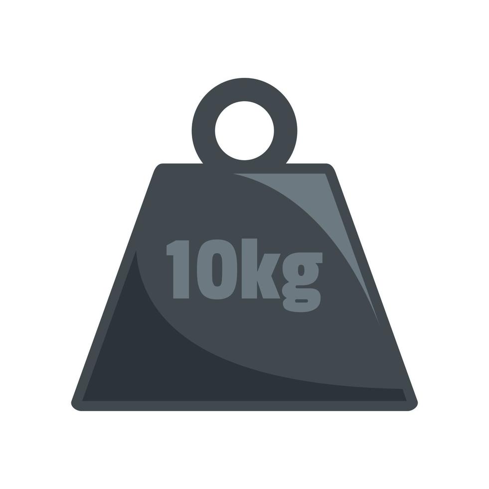 10 kg vigore peso icona piatto isolato vettore