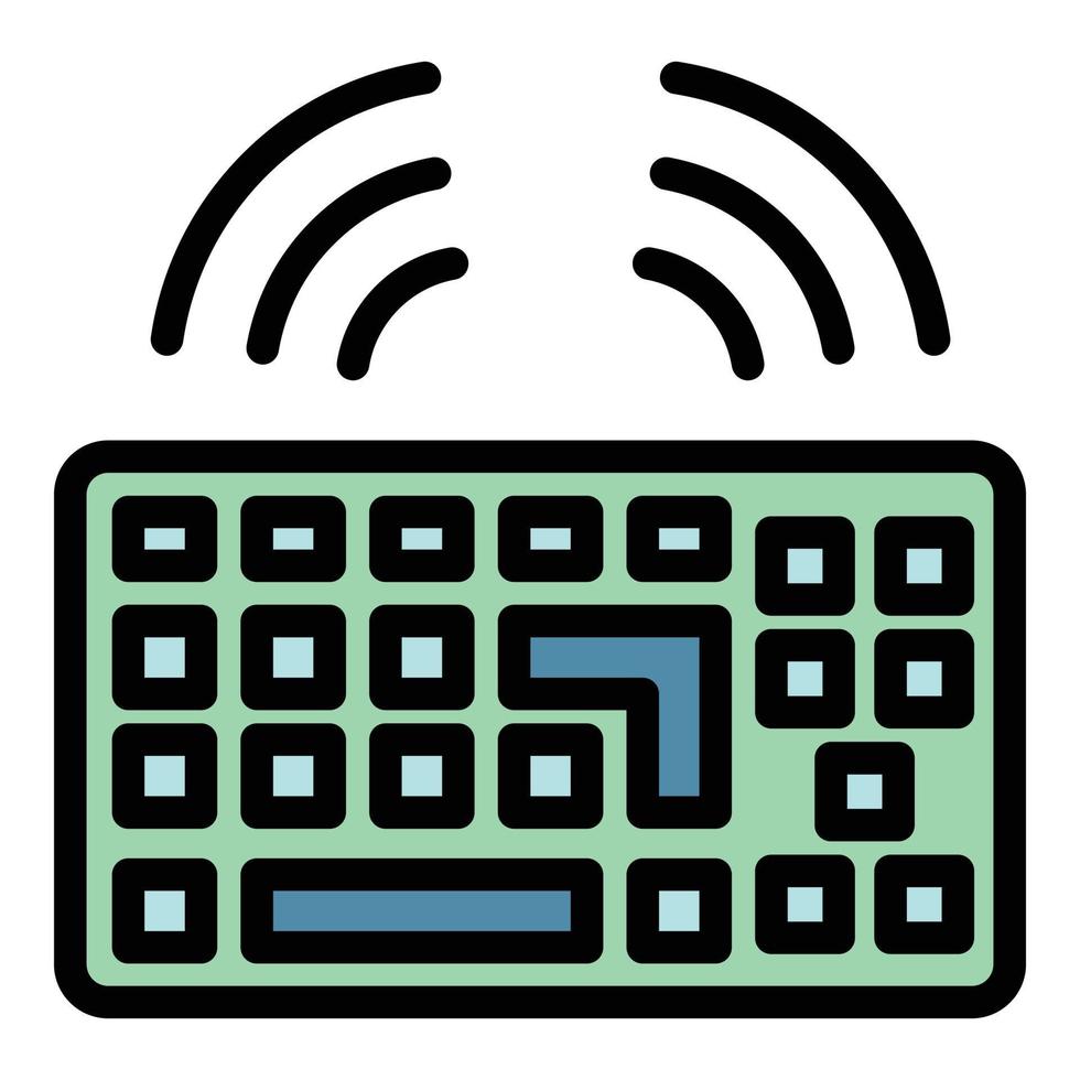 posto di lavoro tastiera icona colore schema vettore