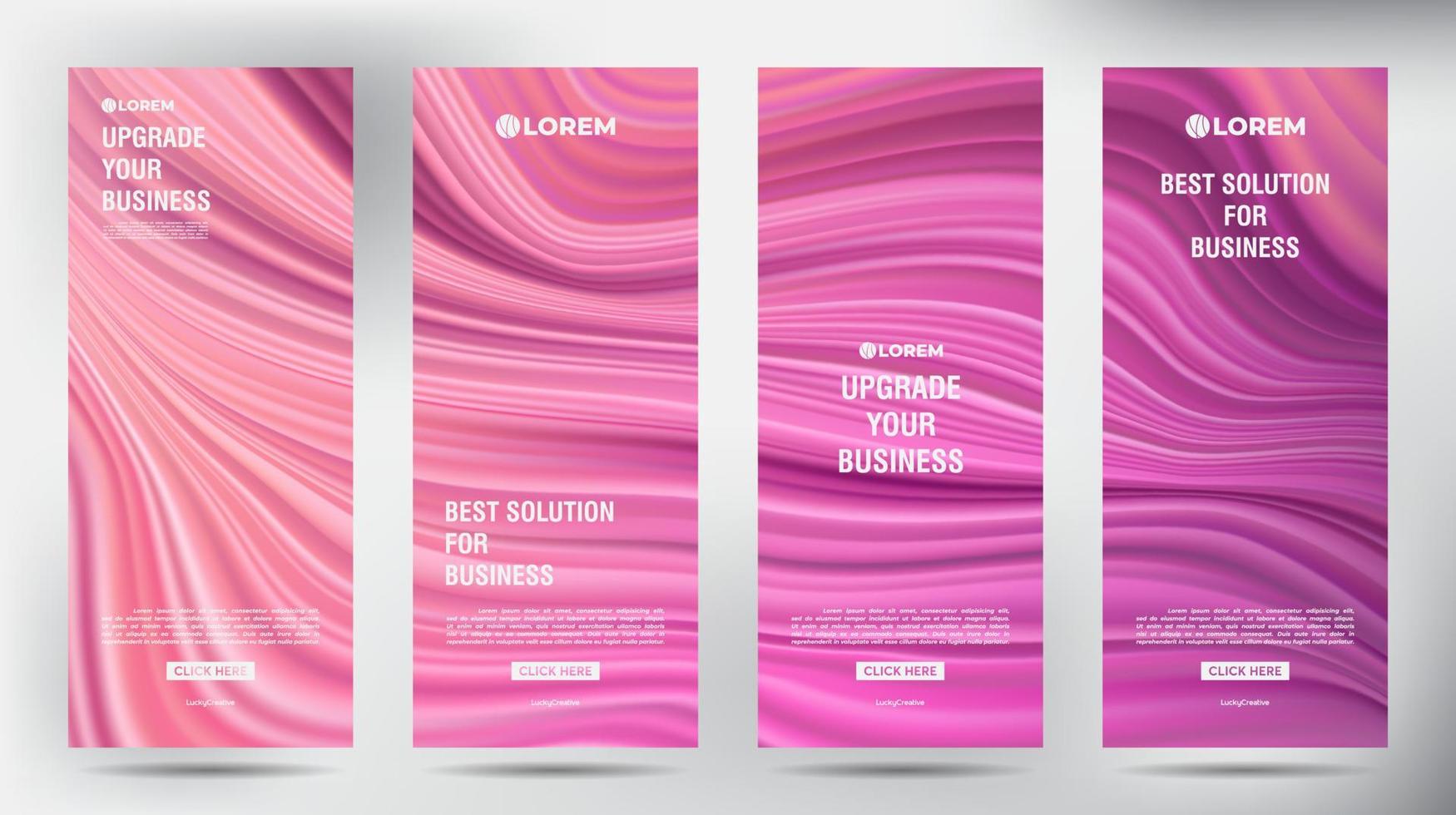 mesh colore flusso roll up brochure aziendale flyer banner design modello verticale, sfondo presentazione copertina, pubblicazione moderna x-banner e flag-banner, set di roll up banner stand modello vettore