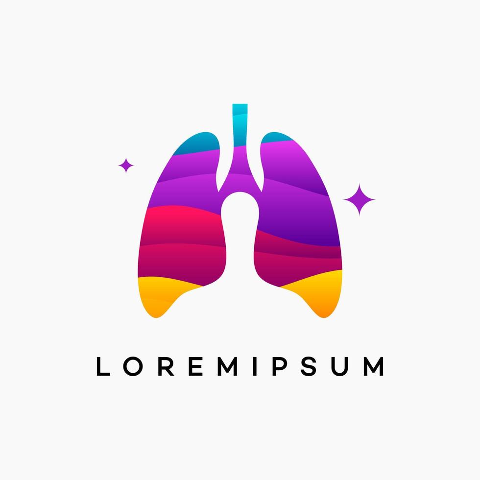 moderno ondulato polmoni logo modello vettore, Salute polmoni modello, logo simbolo icona vettore