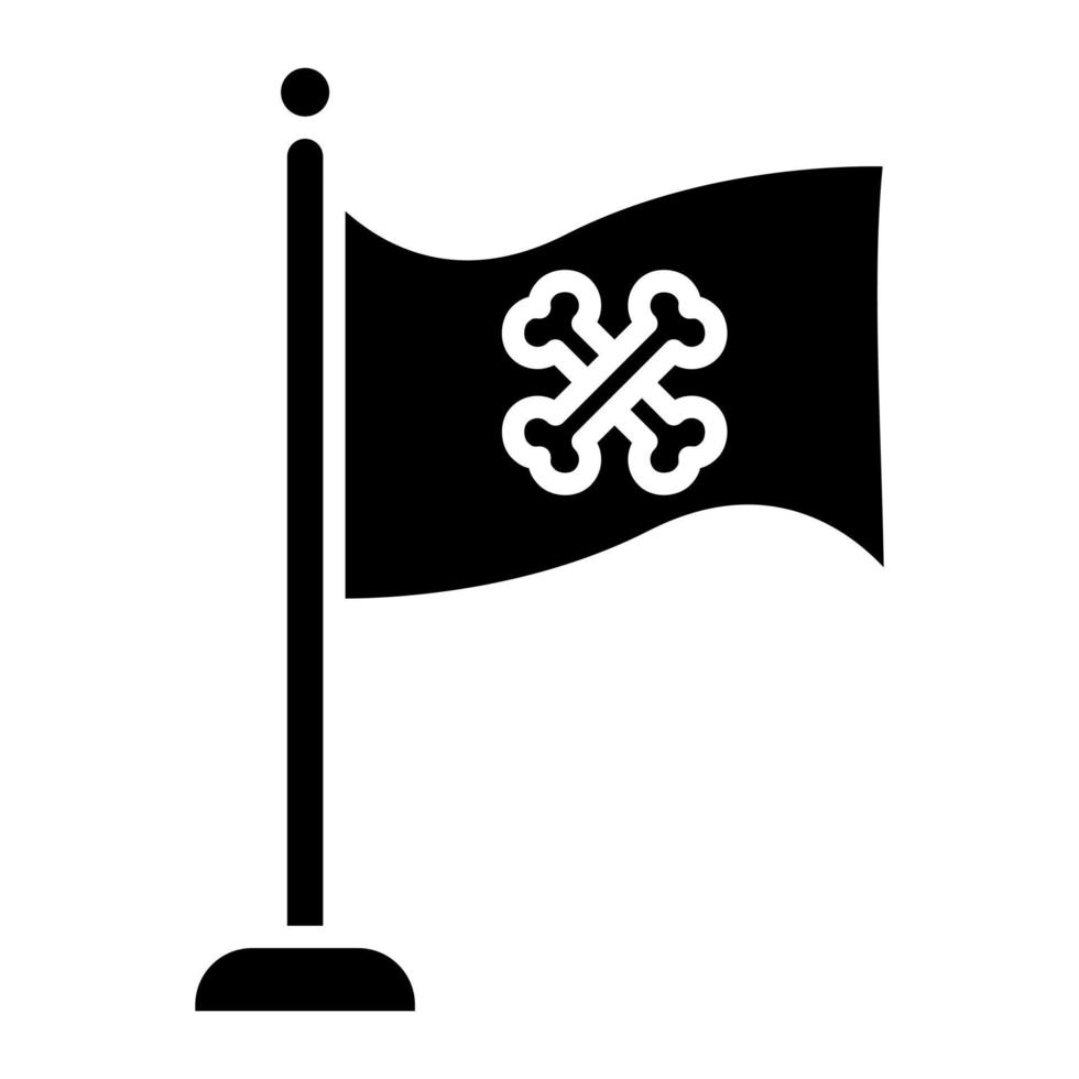 icona del glifo bandiera pirata vettore