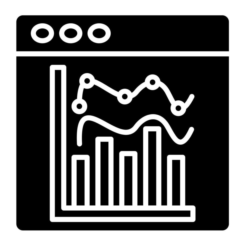 statistico grafico glifo icona vettore