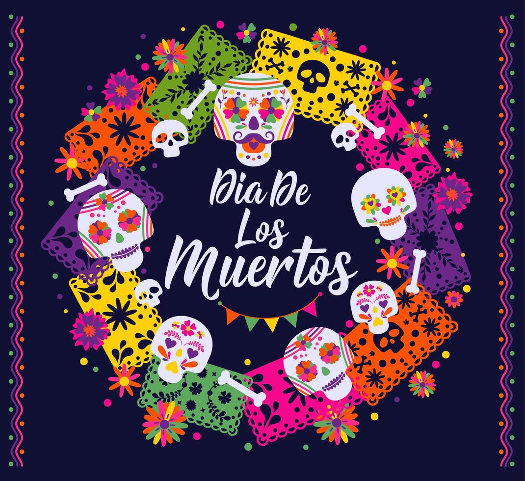 striscione dias de los muertos vettore