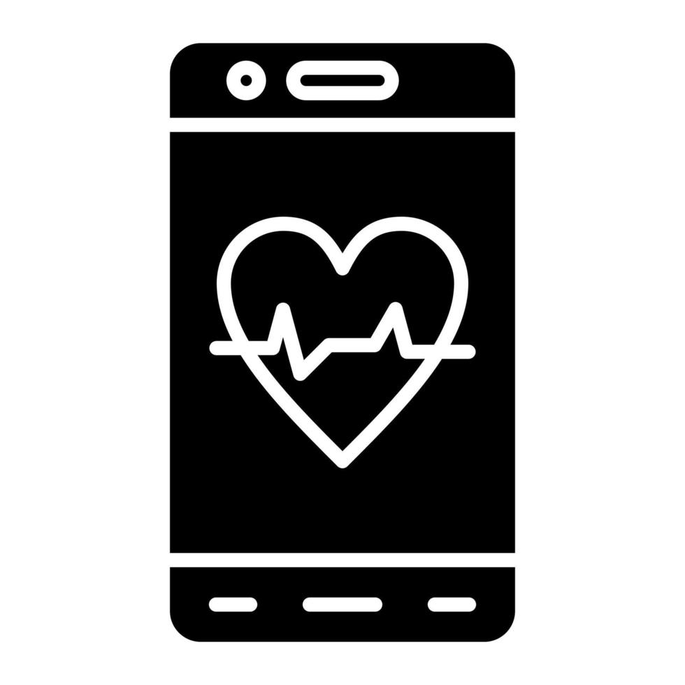 mobile cuore Vota glifo icona vettore