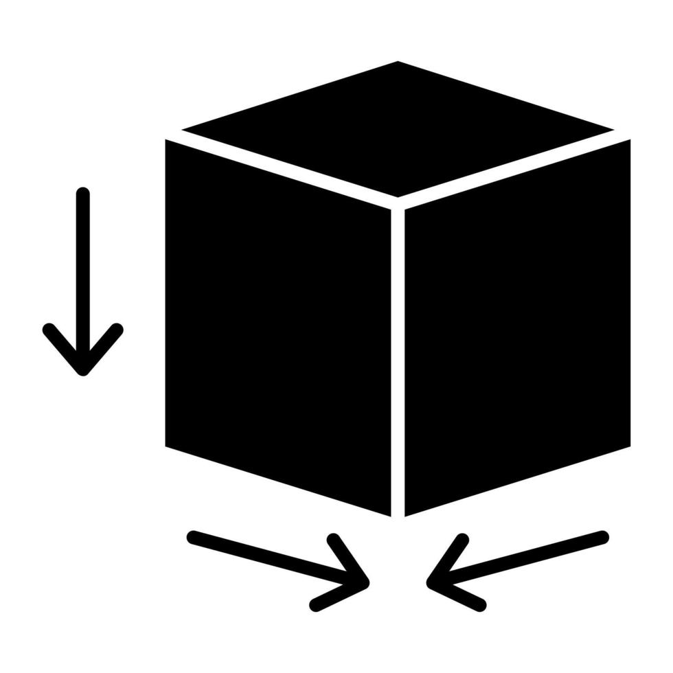 icona del glifo cubo vettore