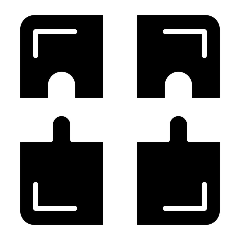 icona del glifo con soluzione di puzzle vettore