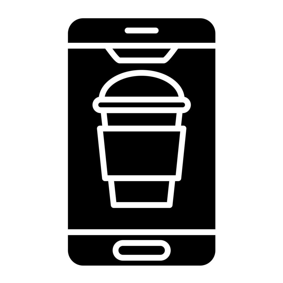 caffè mobile glifo icona vettore