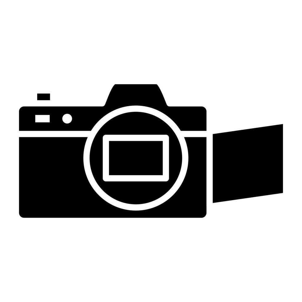 icona del glifo della fotocamera mirrorless vettore