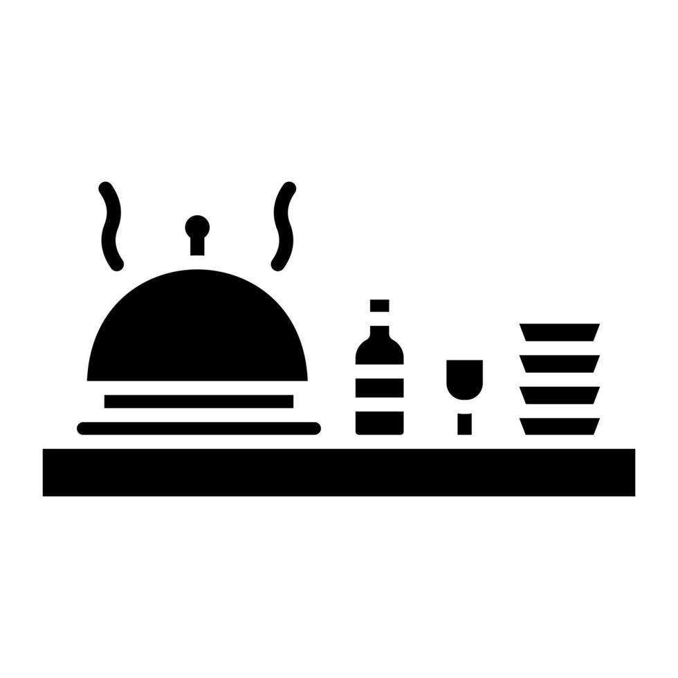 icona del glifo con cena vettore