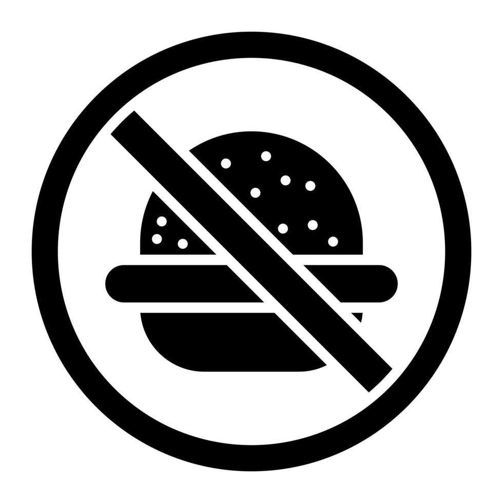icona del glifo senza mangiare vettore