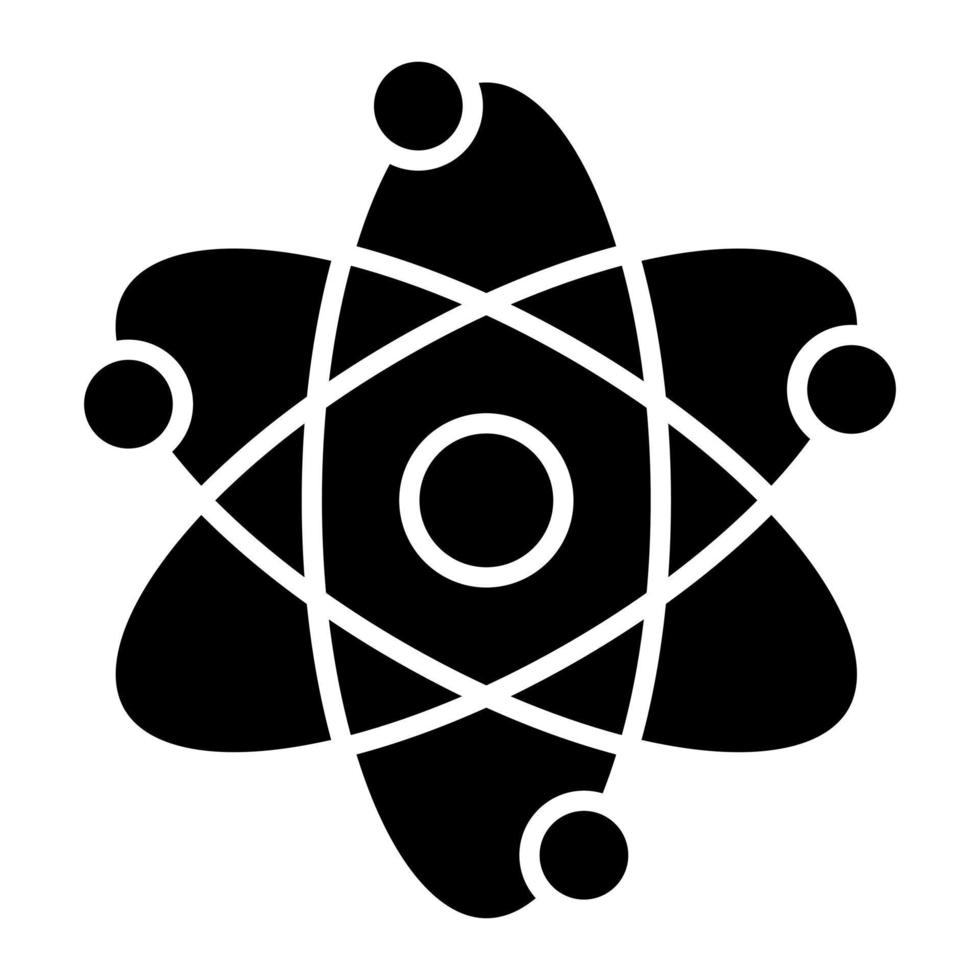 atomi glifo icona vettore