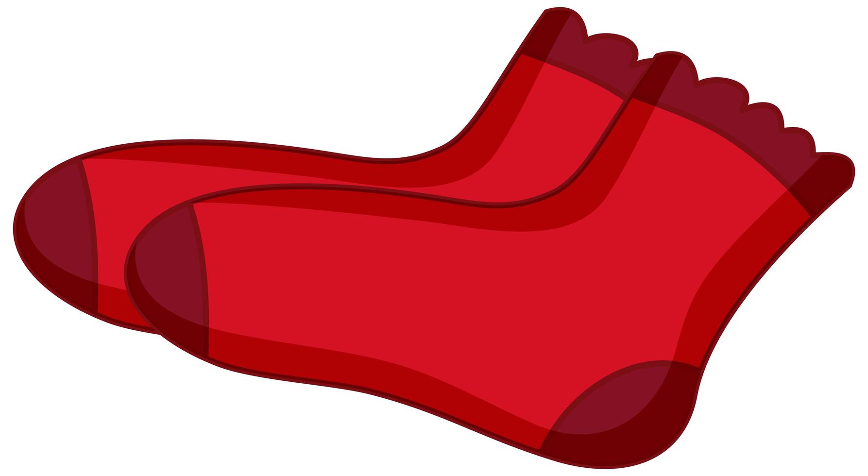 calzini rossi per ragazza in stile cartone animato isolato su sfondo bianco vettore