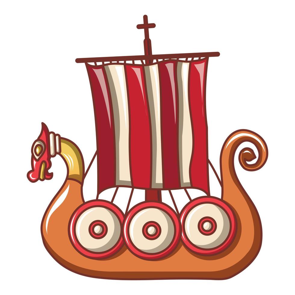 piccolo nave icona, cartone animato stile vettore