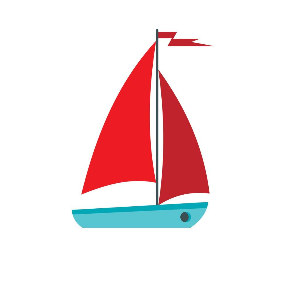 barca icona, piatto stile vettore