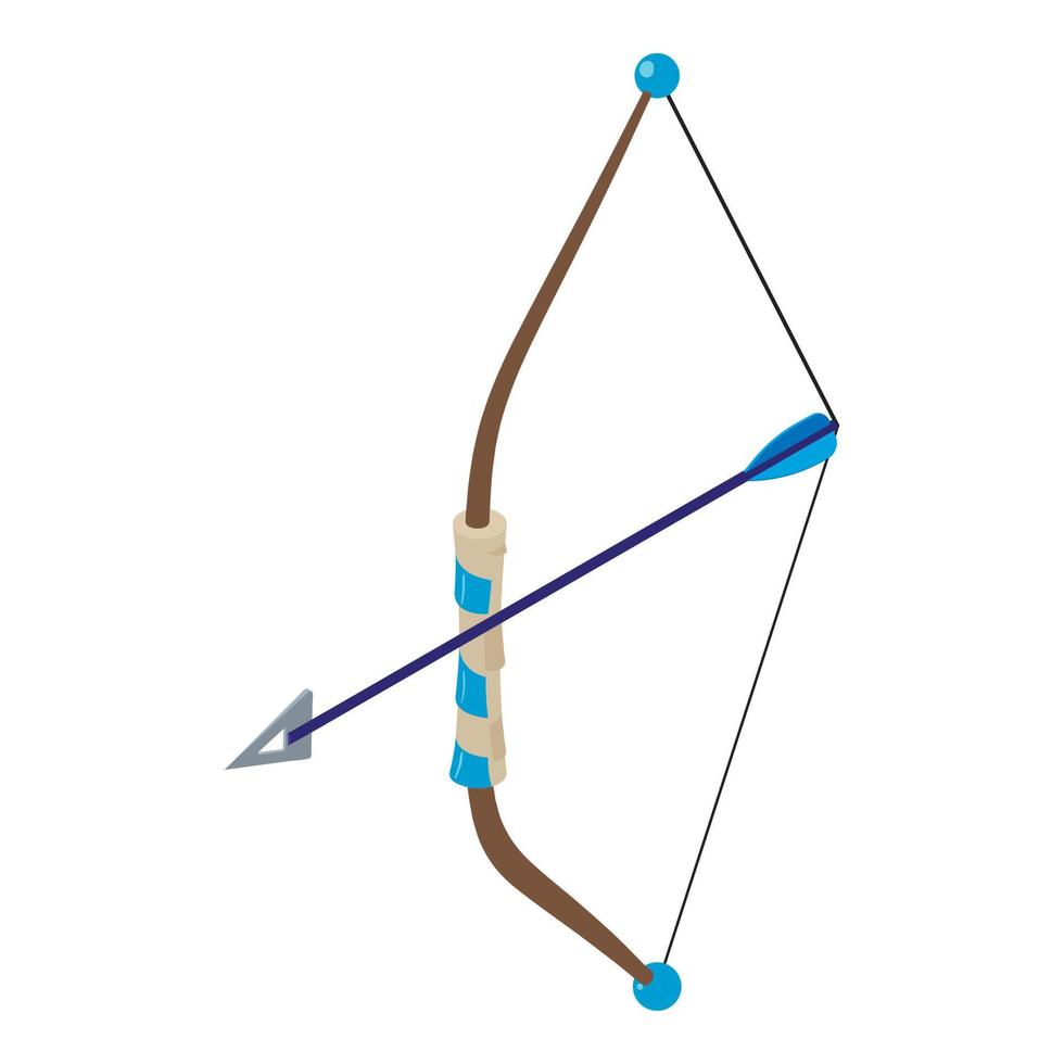 tiro con l'arco gioco icona, isometrico stile vettore