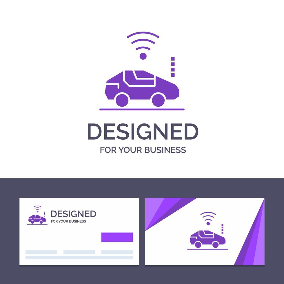 creativo attività commerciale carta e logo modello auto auto Wi-Fi segnale vettore illustrazione