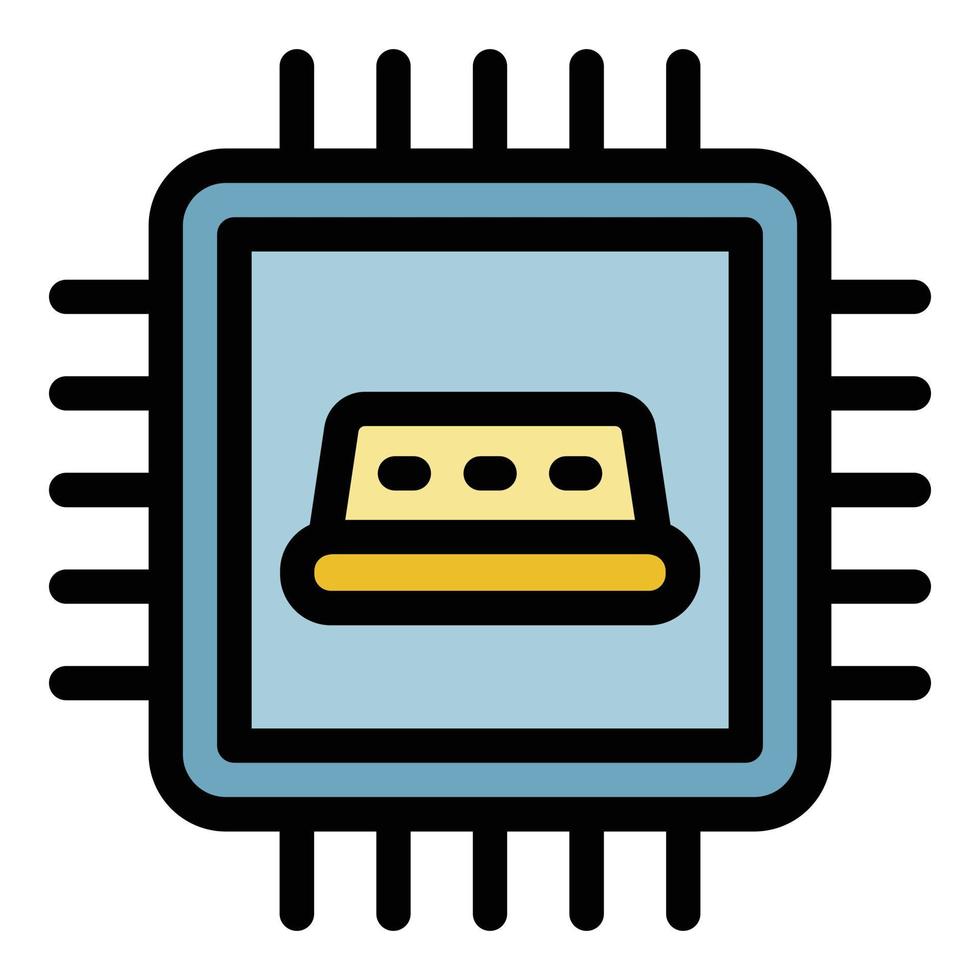 inteligente Taxi processore icona colore schema vettore
